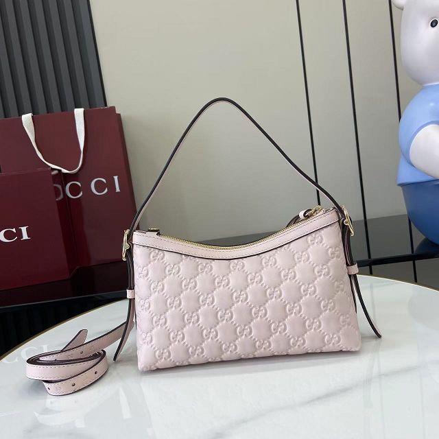 GG original calfskin emblem small shoulder bag 847450 pink