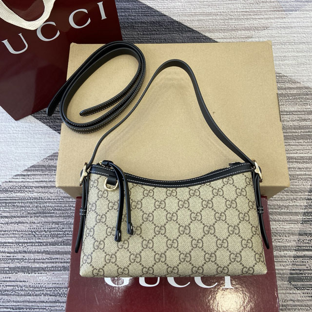 GG original fabric emblem small shoulder bag 847450 black