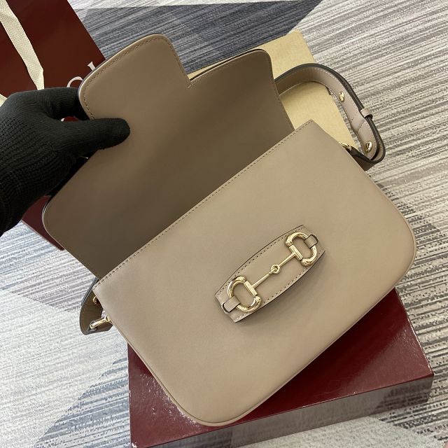GG original calfskin 1955 horsebit shoulder bag 815178 taupe