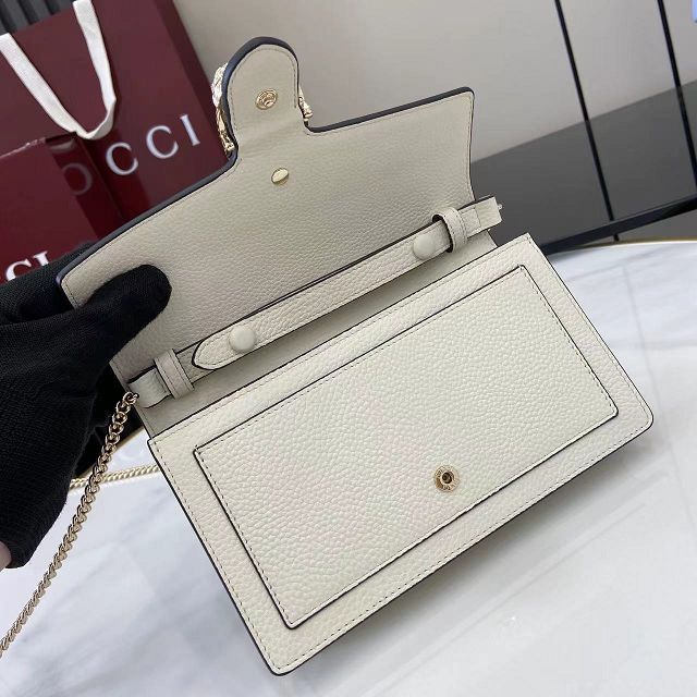 GG original calfskin dionysus wallet on chain 837373 white