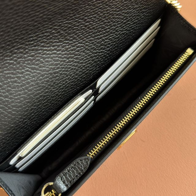 GG original calfskin softbit wallet on chain 837373-2 black	