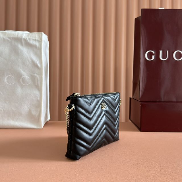 GG original calfskin marmont chain pouch 837742 black