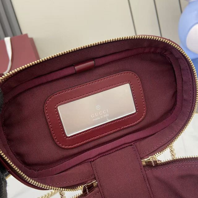 GG original calfskin marmont mini vanity bag 837455 bordeaux