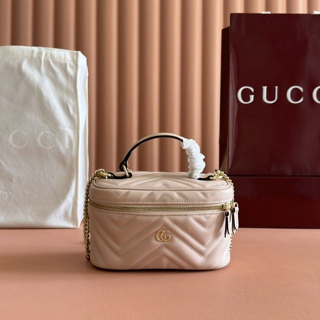 GG original calfskin marmont mini vanity bag 837455 light pink