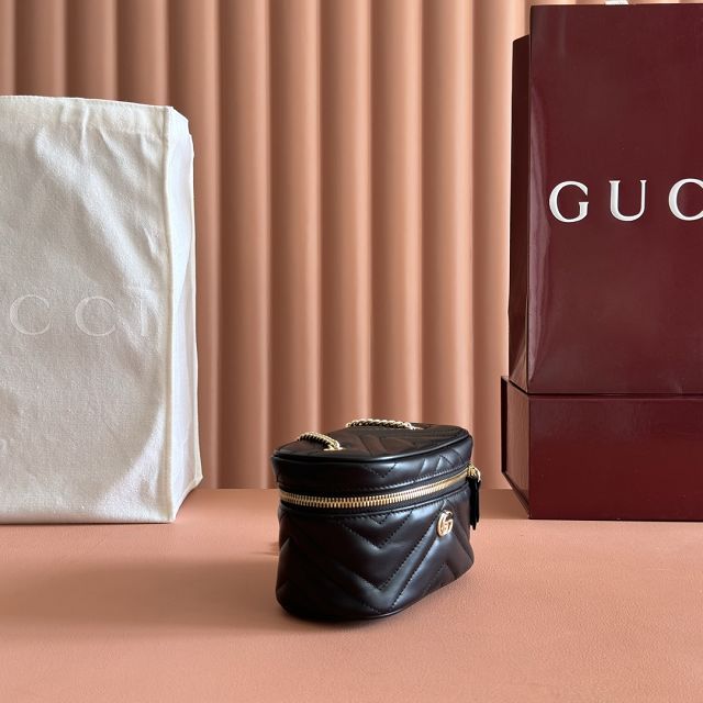 GG original calfskin marmont nano vanity bag 837455 black
