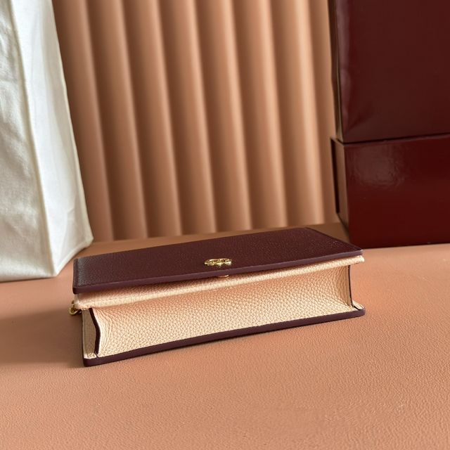 GG original calfskin marmont wallet on chain 497985 bordeaux