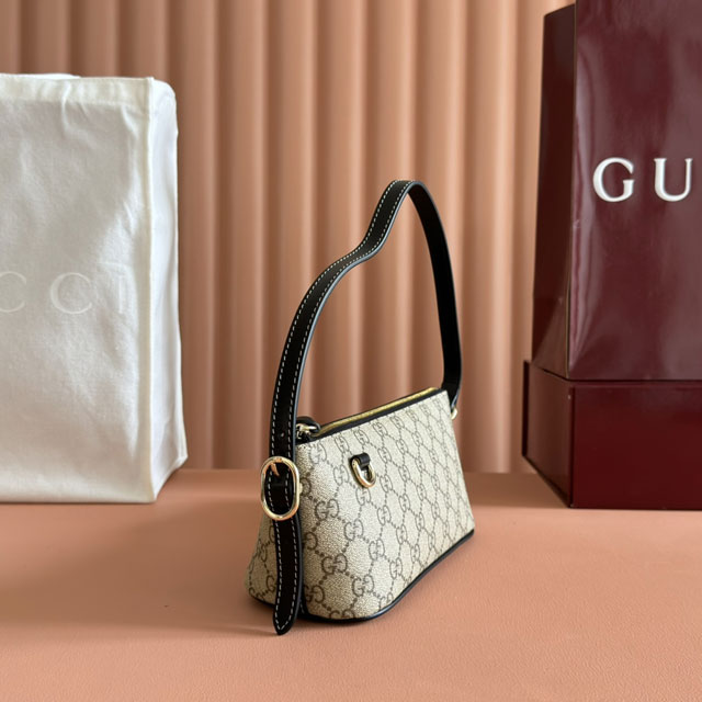 GG original fabric emblem small shoulder bag 847281 black