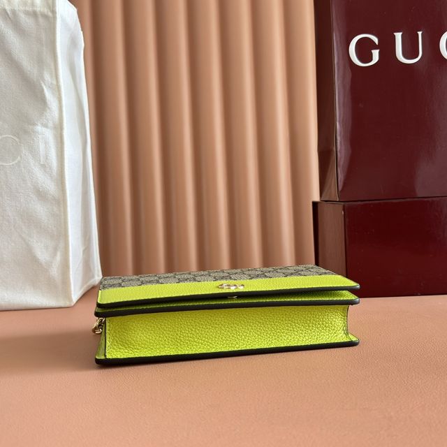 GG original fabric marmont wallet on chain 497985 green