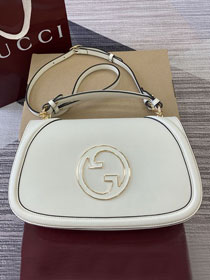 GG original calfskin blondie large top handle bag 815719 white