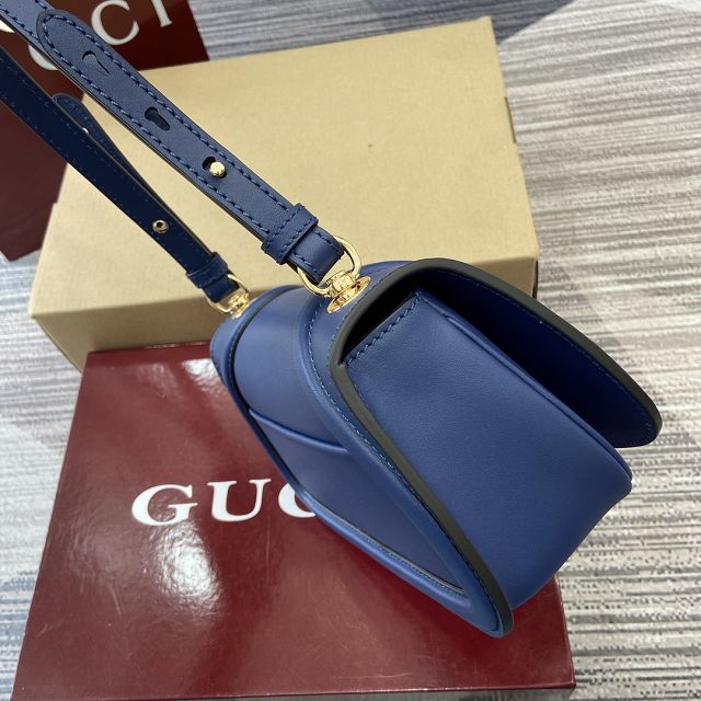 GG original calfskin blondie small shoulder bag 815700 blue