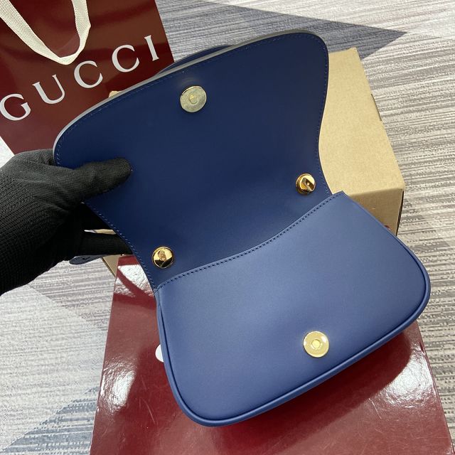 GG original calfskin blondie small shoulder bag 815700 blue