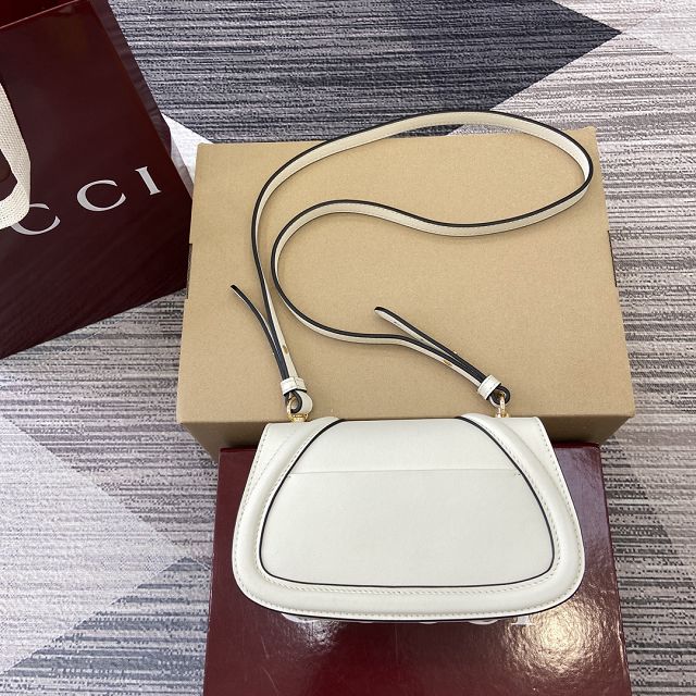 GG original calfskin blondie small shoulder bag 815700 white