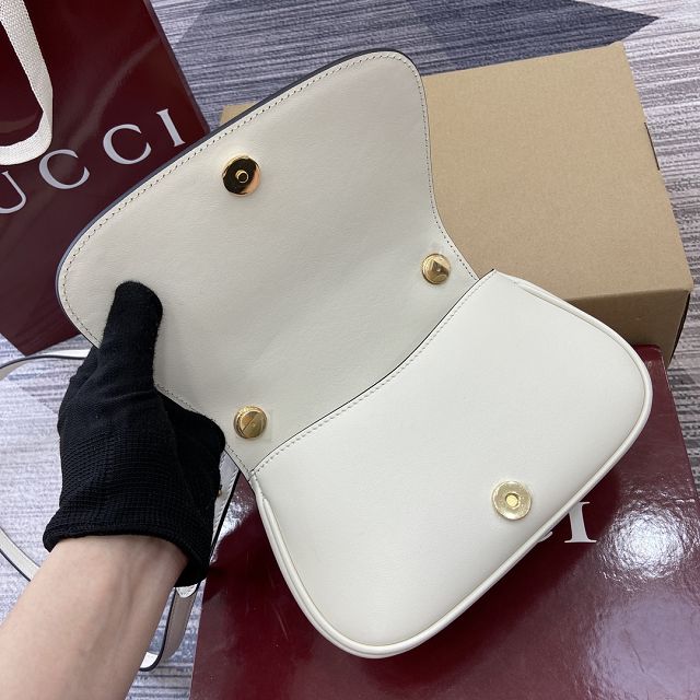 GG original calfskin blondie small shoulder bag 815700 white