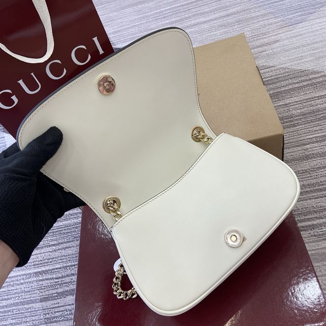 GG original calfskin blondie small shoulder bag 815711 white
