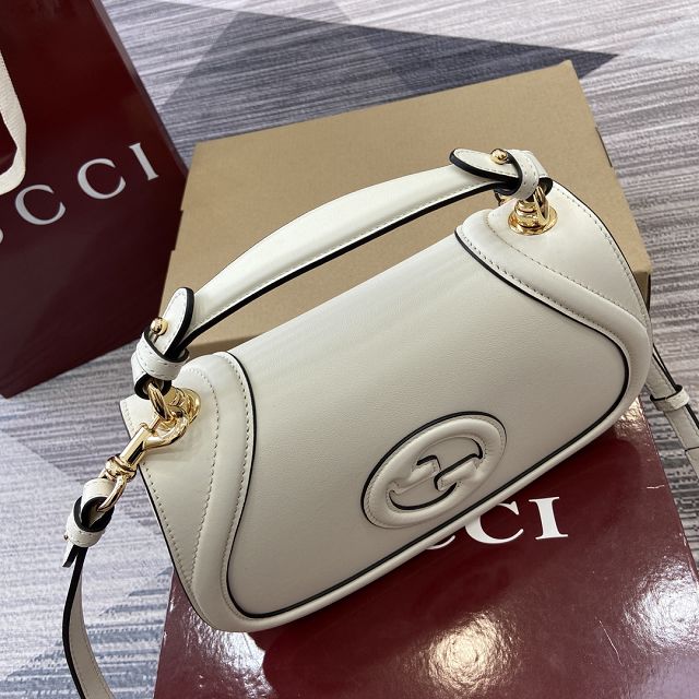 GG original calfskin blondie small top handle bag 815714 white