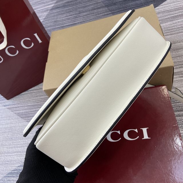 GG original calfskin blondie small top handle bag 815714 white