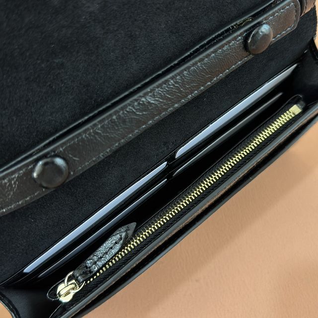 GG original calfskin dionysus wallet on chain 837374 black