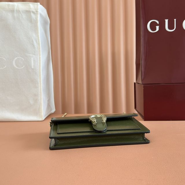 GG original calfskin dionysus wallet on chain 837374 green
