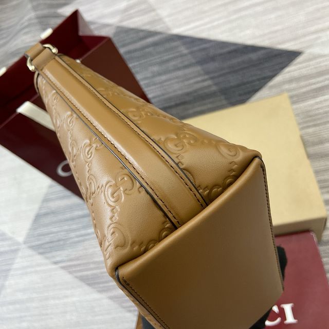 GG original calfskin emblem nano bucket bag 847090 brown