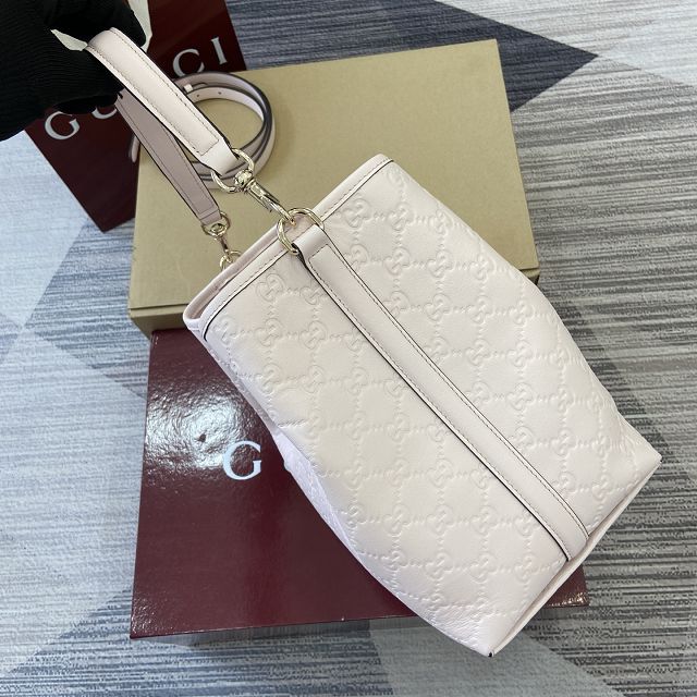 GG original calfskin emblem medium bucket bag 815103 light pink