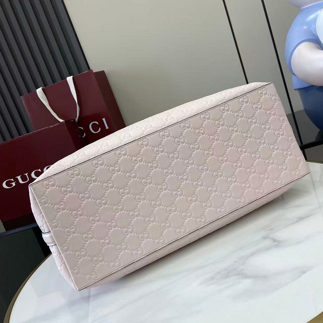 GG original calfskin emblem medium tote bag 815213 light pink