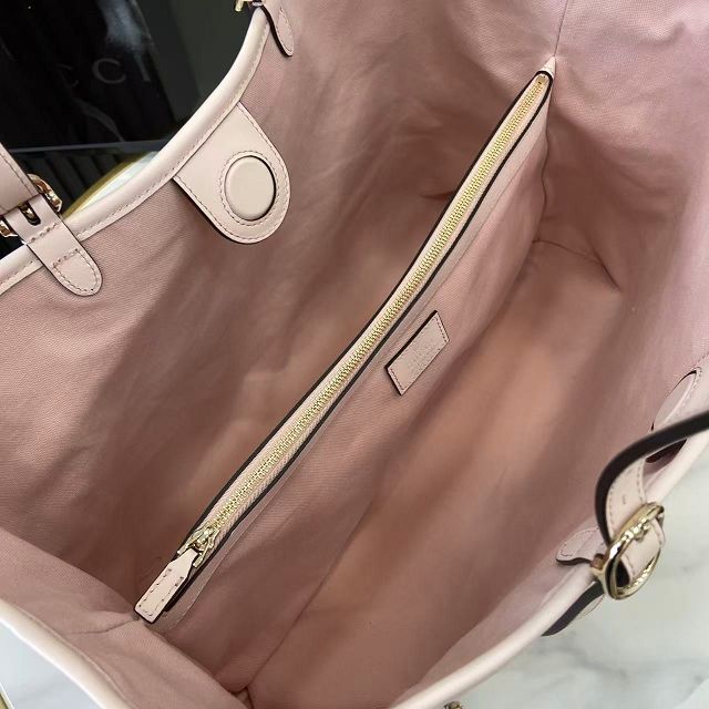 GG original calfskin emblem medium tote bag 815213 light pink