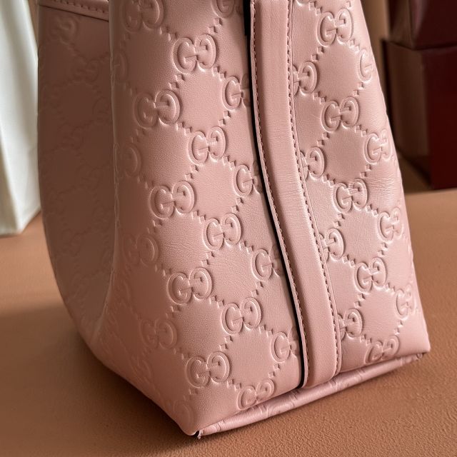 GG original calfskin emblem mini bucket bag 815118 pink