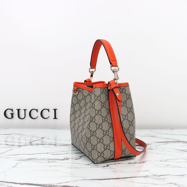 GG original fabric emblem mini bucket bag 815118 orange