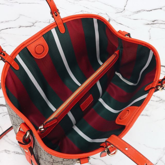 GG original fabric emblem small tote bag 815214 orange