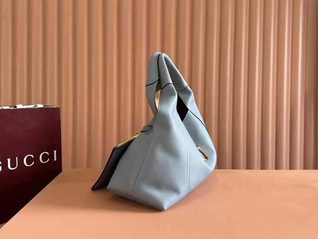 GG original calfskin softbit maxi shoulder bag 837466 light blue