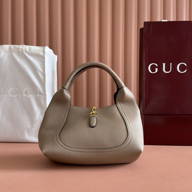 GG original calfskin softbit medium top handle bag 837467 taupe