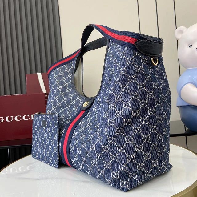 GG original denim giglio large tote bag 853971 dark blue
