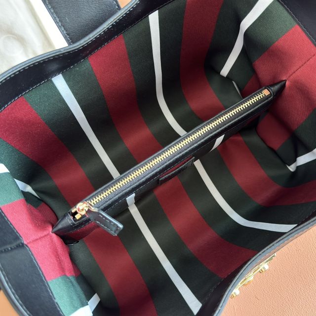 GG original fabric medium padlock shoulder bag 839021 black