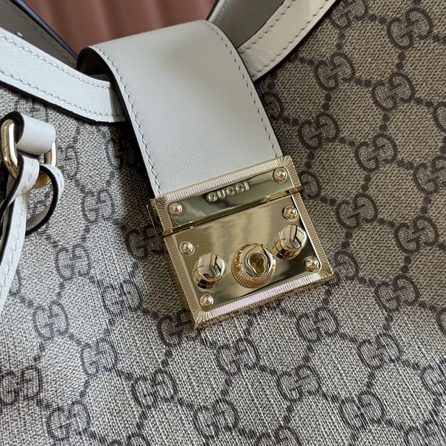 GG original fabric medium padlock shoulder bag 839021 white