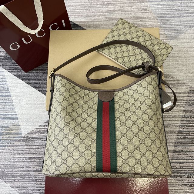 GG original fabric ophidia large shoulder bag 836871 brown