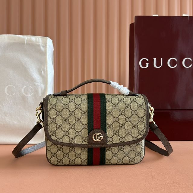 GG original fabric ophidia medium top handle bag 836842 brown