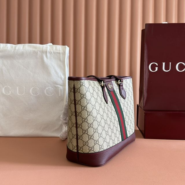 GG original fabric ophidia medium tote bag 836849 bordeaux