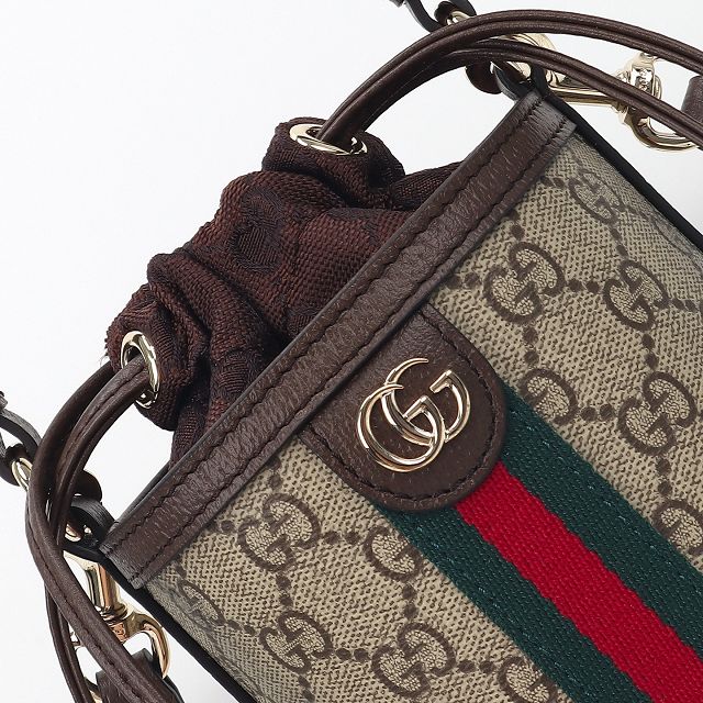 GG original fabric ophidia small bucket bag 838462 brown