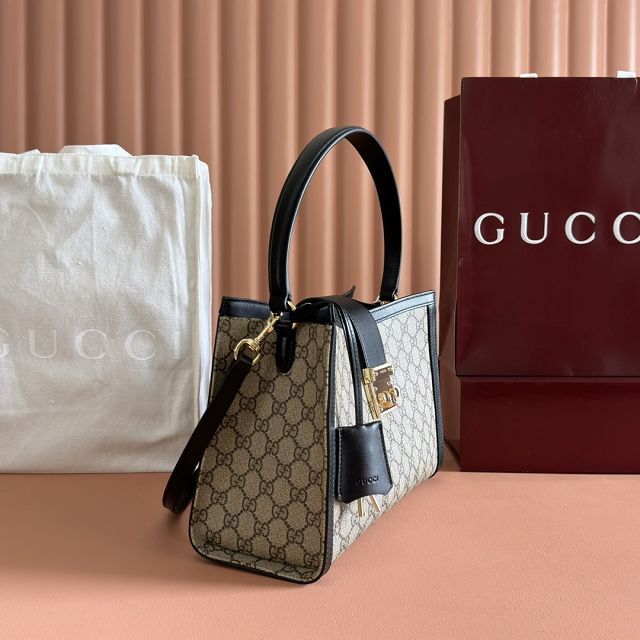 GG original fabric padlock large top handle bag 838991 black