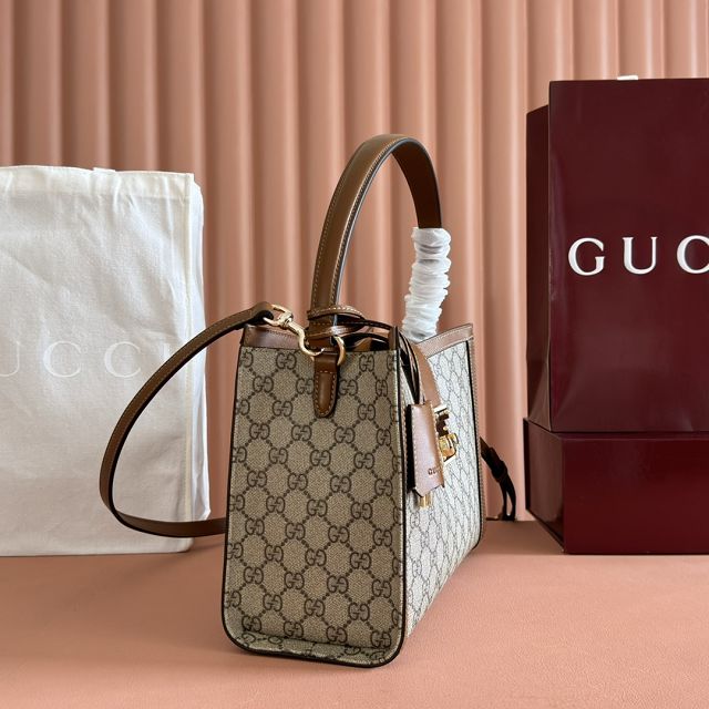 GG original fabric padlock large top handle bag 838991 brown	