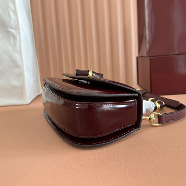 GG original calfskin bamboo diva medium bag 827750 bordeaux