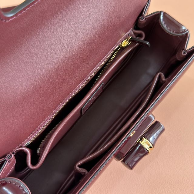 GG original calfskin bamboo diva medium bag 827750 bordeaux