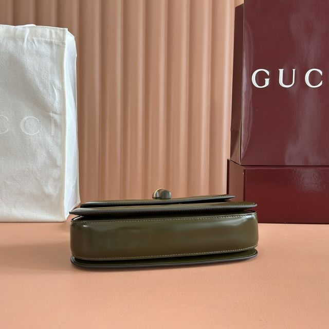 GG original calfskin bamboo diva medium bag 827750 green