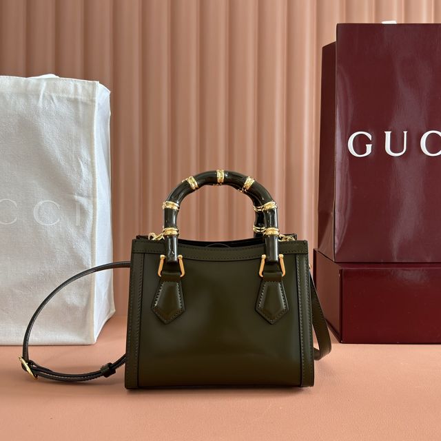 GG original calfskin diana small tote bag 832936 green