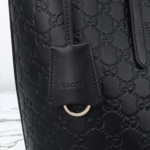 GG original calfskin emblem large tote bag 847455 black