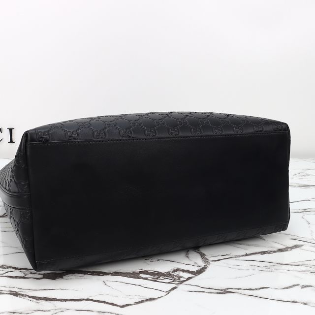 GG original calfskin emblem large tote bag 847455 black