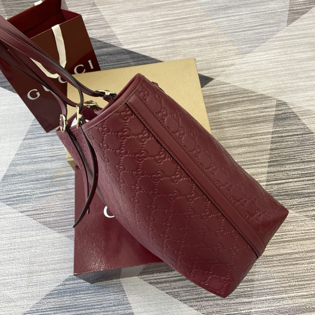 GG original calfskin emblem large tote bag 847455 bordeaux