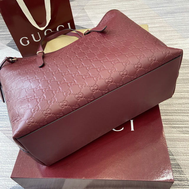 GG original calfskin emblem large tote bag 847455 bordeaux