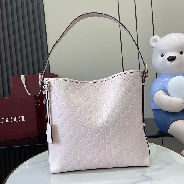 GG original calfskin emblem medium shoulder bag 847452 light pink