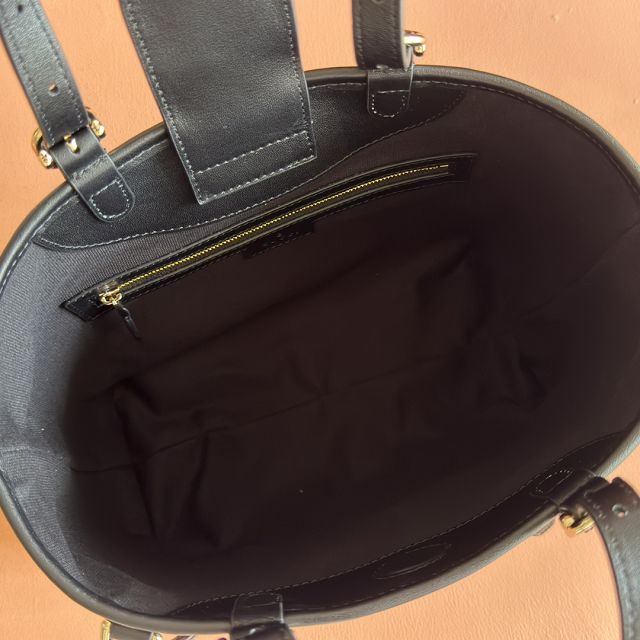 GG original calfskin emblem medium tote bag 847456 black